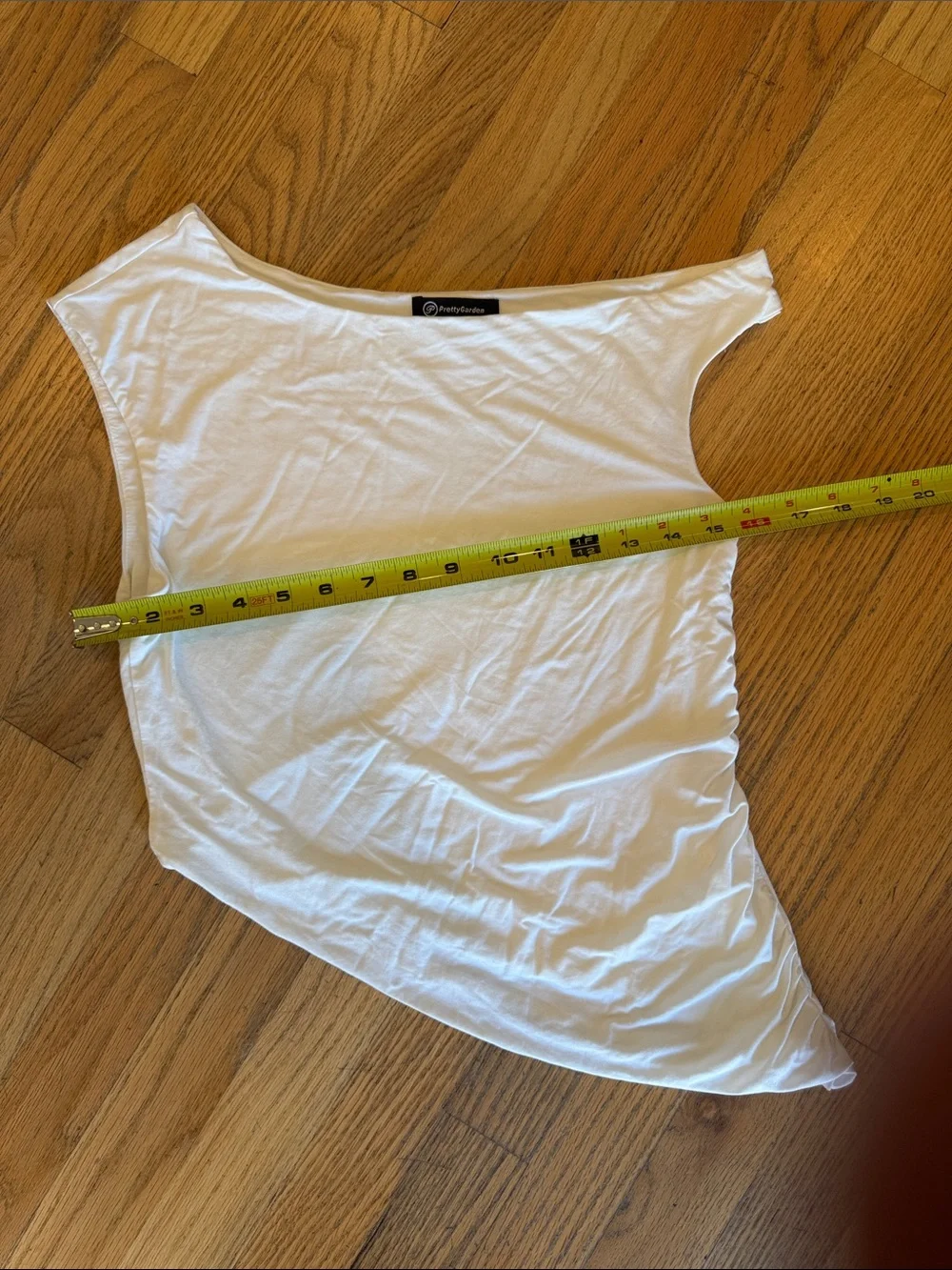 Asymmetric One-Shoulder White Tank Top medium sexy stylish - Picture 4 of 6